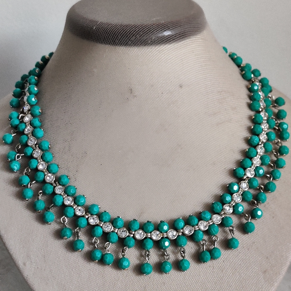 Vintage 80s Dangling Faceted Ball Beads Necklace by Avon
